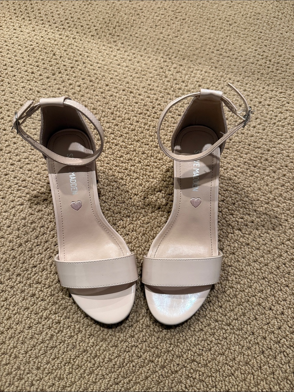 Steve Madden Girls Nude Ankle-Strap Sandals